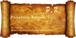 Polatsik Kornél névjegykártya